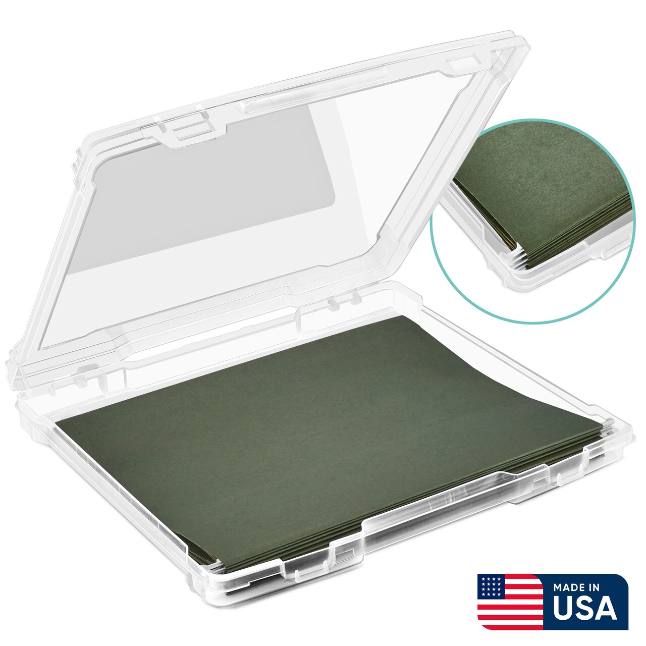 Sorbus Art Supplies Storage Containers - Clear Plastic Stackable Storage Box with Snap-Tight Closures for Crafts, Board Games, Photos - Made in the USA